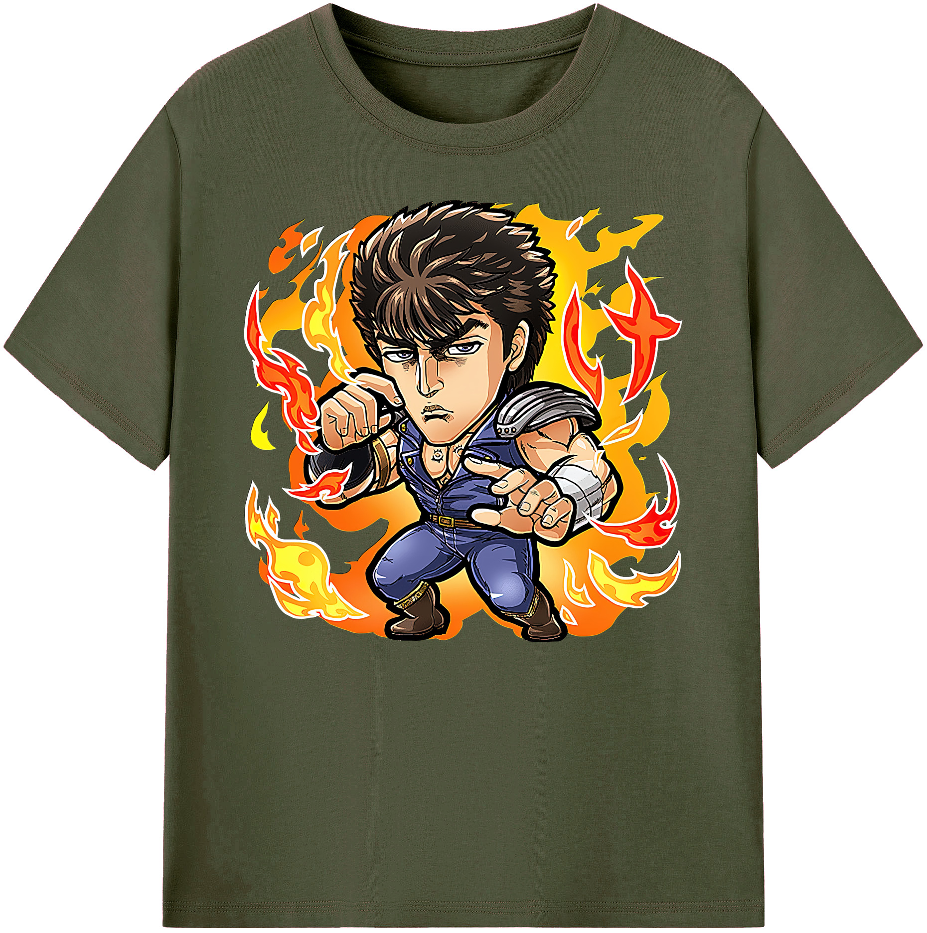 （画像用） 北斗の拳 Fist of the North Star 綿100％ メンズ半袖Tシャツ｜肌触りやわらか＆通気性